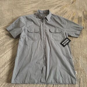 Cornerstore Bodega gray casual button front shirt gray large new